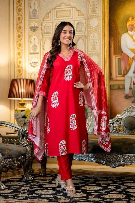 PURE VISCOSE REYON WITH SEQUENCE EMBROIDERY WORK