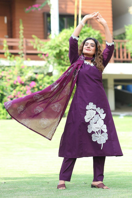 Pure Mul Cotton With Hand Block Print