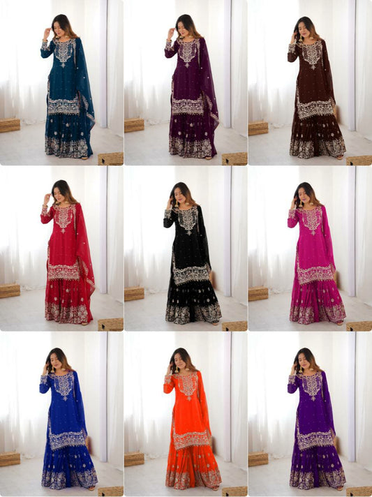 Designer Cording Dori Embroidery with Sequin & Thread Detailing and Pearl work