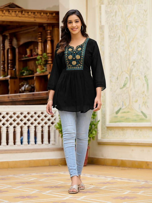 Embroidery Work Short Tops