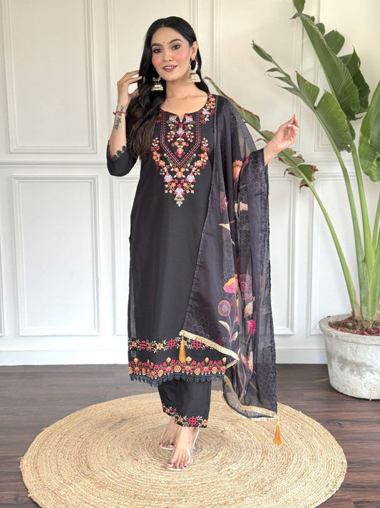 VISCOSE CHANDERI WITH EMBROIDERY WORK KURTIS