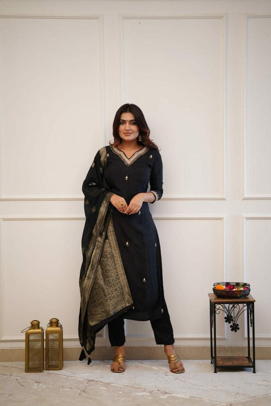 VISCOSE CHANDERI WITH SEQUENCE CODING EMBROIDERY WORK KURTIS
