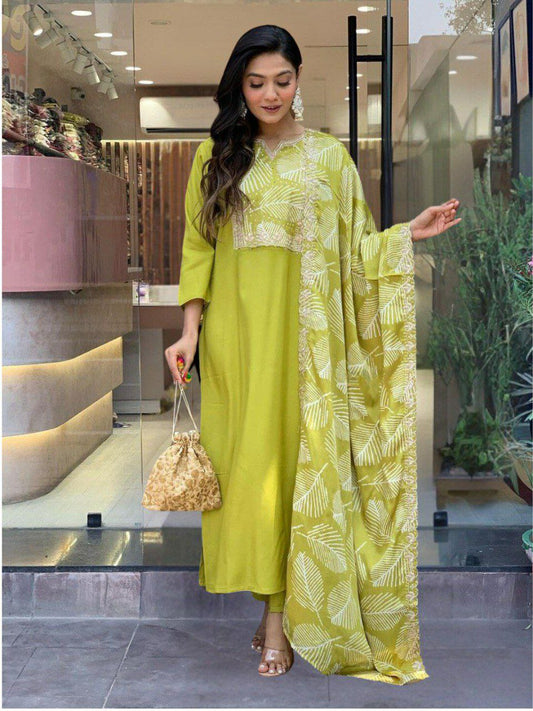 Beautiful Designer Kurta Suit set On heavy Viscose fabric with Inner