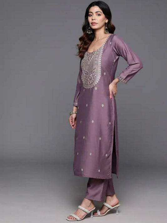 VISCOSE CHANDERI WITH SEQUENCE CODING EMBROIDERY WORK KURTIS