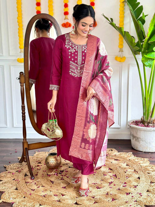 VISCOSE RAYON WITH SEQUENCE CODING EMBROIDERY WORK KURTIS