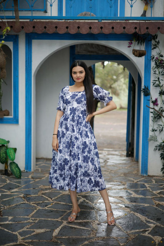 Heavy Fox Georgette With Heavy Digital Print Work Frock