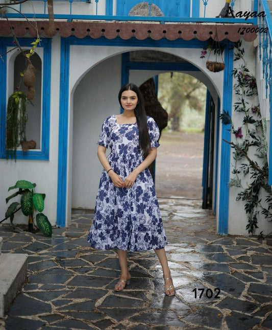 Heavy Fox Georgette With Heavy Digital Print Work Frock