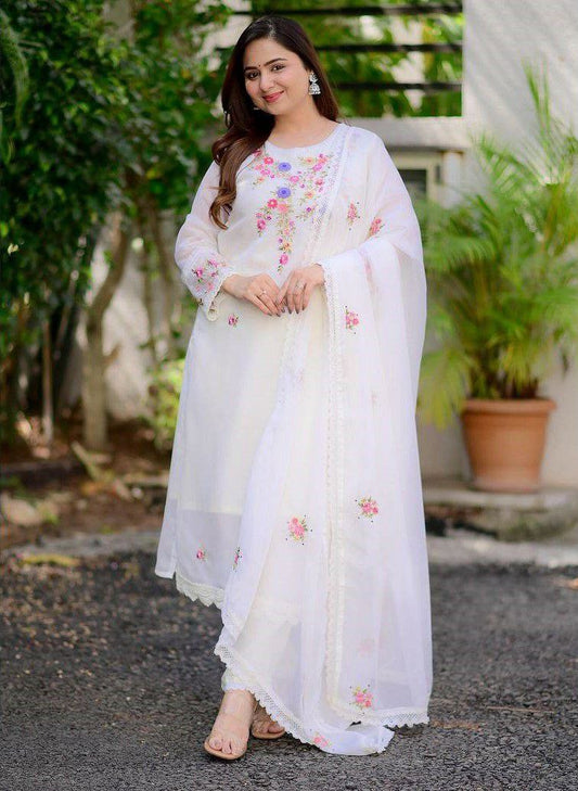 HEAVY GEORGETTE WITH EMBROIDERY WORK KURTIS