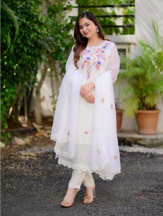 HEAVY GEORGETTE WITH EMBROIDERY WORK KURTIS