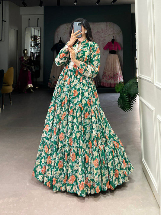 Beautifull Georgette  Floral Printed Gown