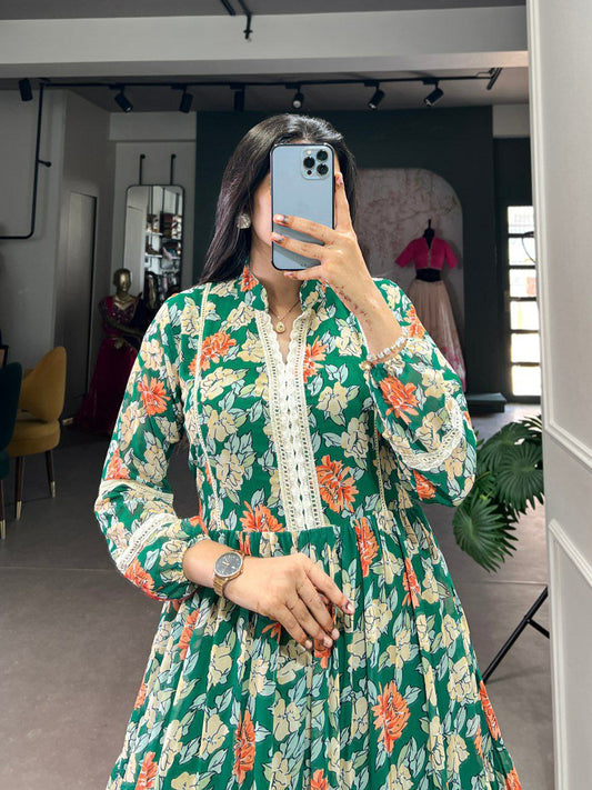 Beautifull Georgette  Floral Printed Gown