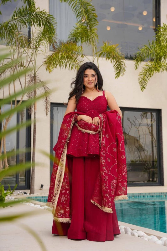 Ethereal Tabby Organza Mukaish Work Kurti with Micro Cotton Lining
