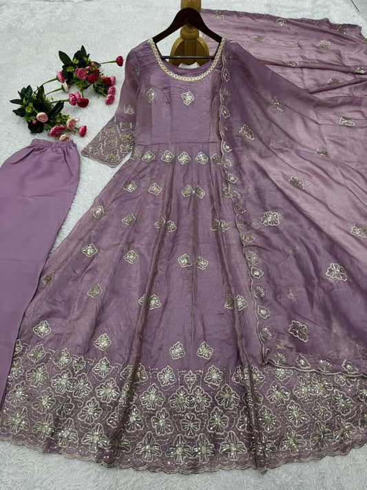 Designer Teal Blue Embroidered Anarkali Suit - High-Quality Indian Readymade Garment - Complete 3-Piece Set for Festivals