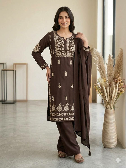 High-Grade Premium Rayon Coffe Kurti Set