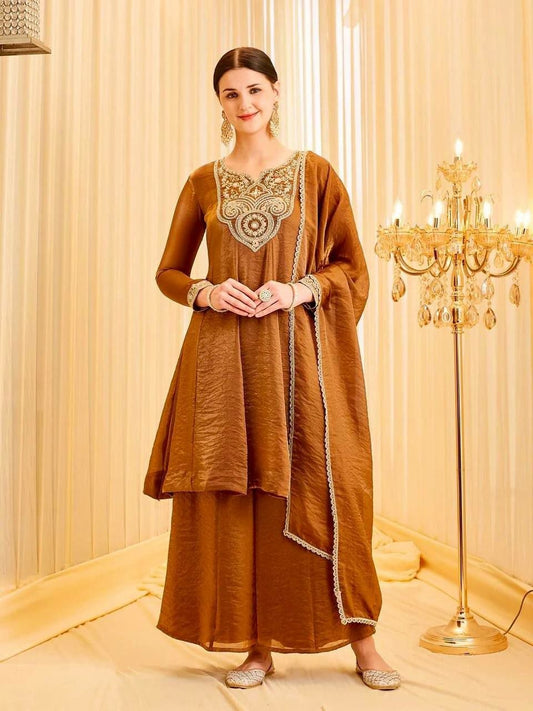 Premium Heavy Fendy Silk Palazzo Kurti