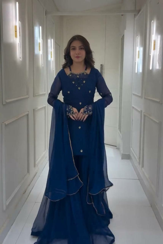 Fox Georgette Sarara Short Kurti