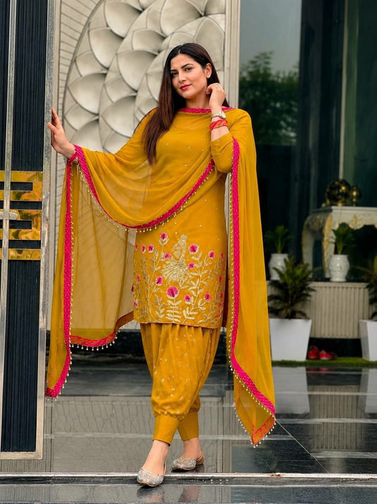 HEAVY FAUX GEOORGETTE Patiyala Suite