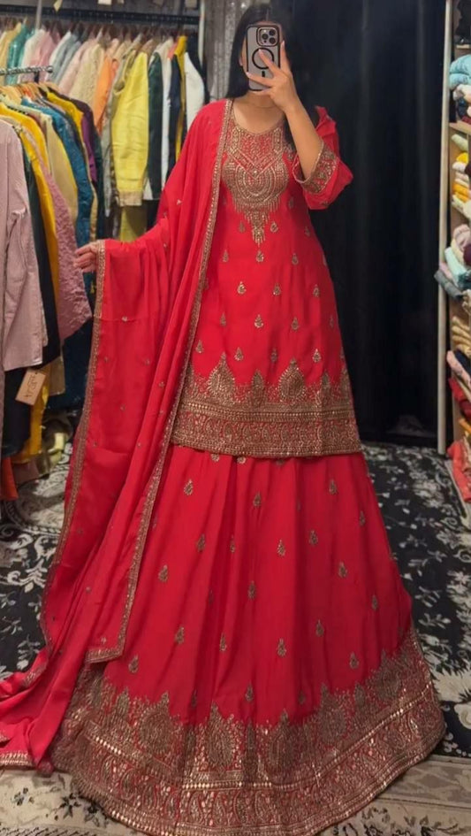 Skirt And Kurti Set Duppata