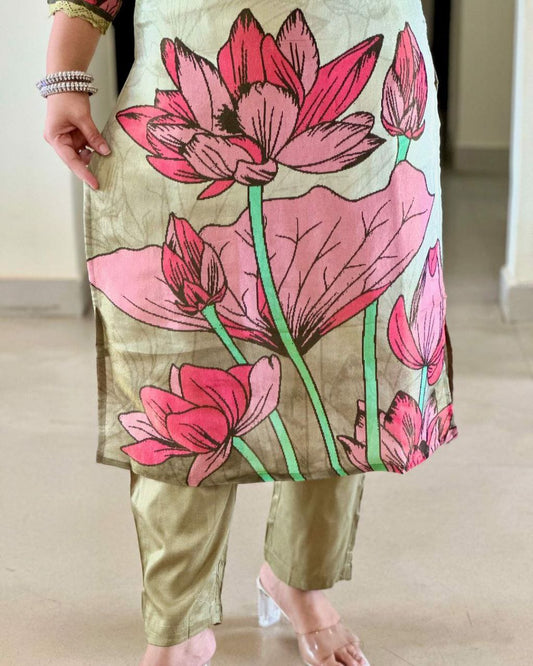 Mirror Work Neck Design kurti