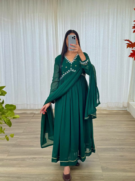 Fox Georgette Heavy Quality Fabric  Gown