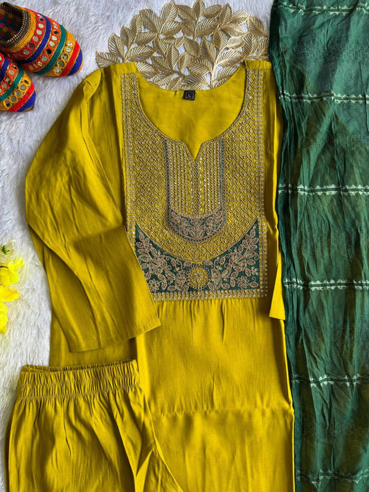 Roman Silk with Beautiful Embroidery With Sequence Worrk