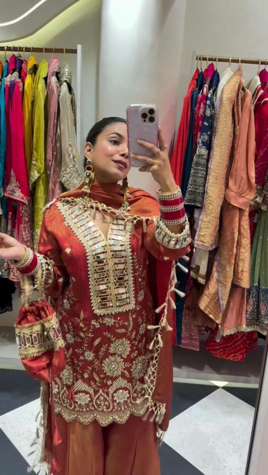 REAL MIRROR WITH EMBROIDERY WORK