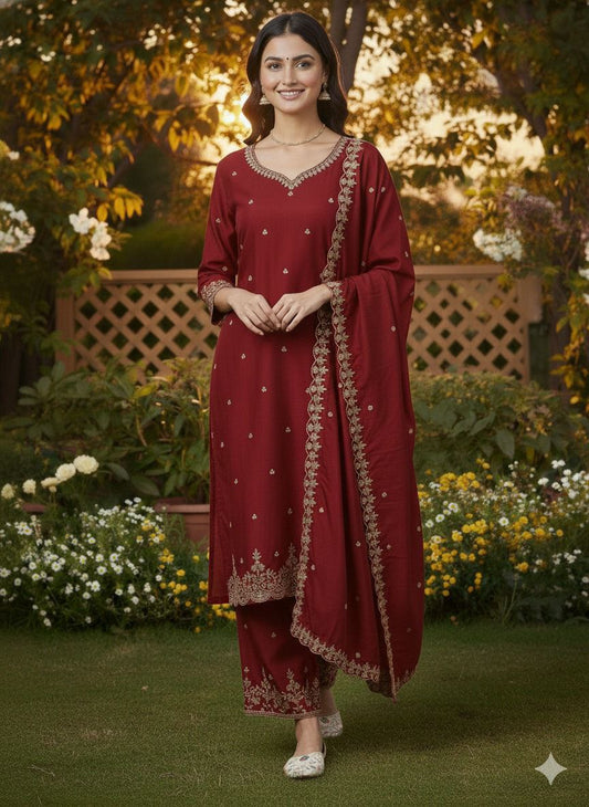 PURE CHINON SILK WORK EMBROIDERY SEQUENCE WORK INNER MICRO