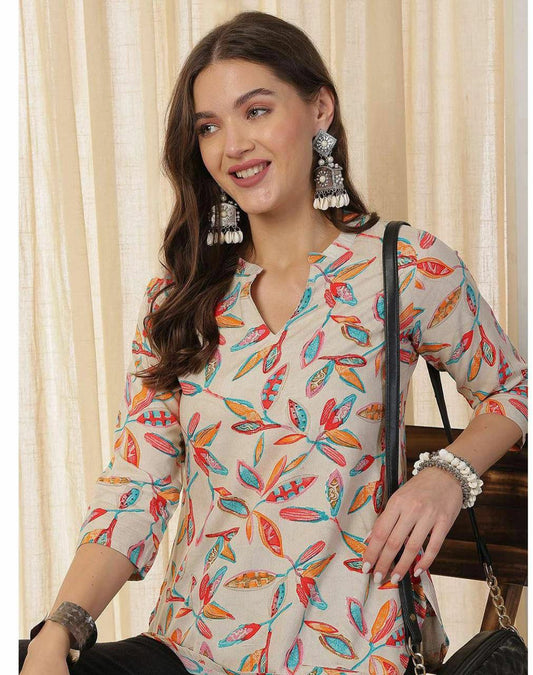 Mayurika  top Rayon slub Digital print