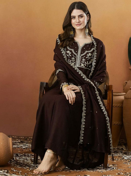 CP VICHITRA SILK WITH SEQUENCE CODING EMBROIDERY WORK