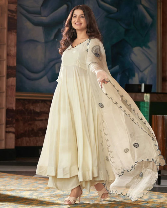 PURE VICHITRA SILK WITH SEQUENCE EMBROIDERY WORK