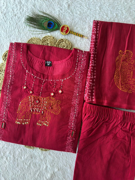 Pure Mul Cotton With Hand Block Prin