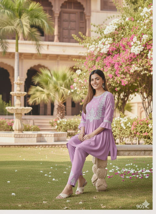 HEAVY RAYON CHICKEN KARI STYLE EMBROIDERY WORK