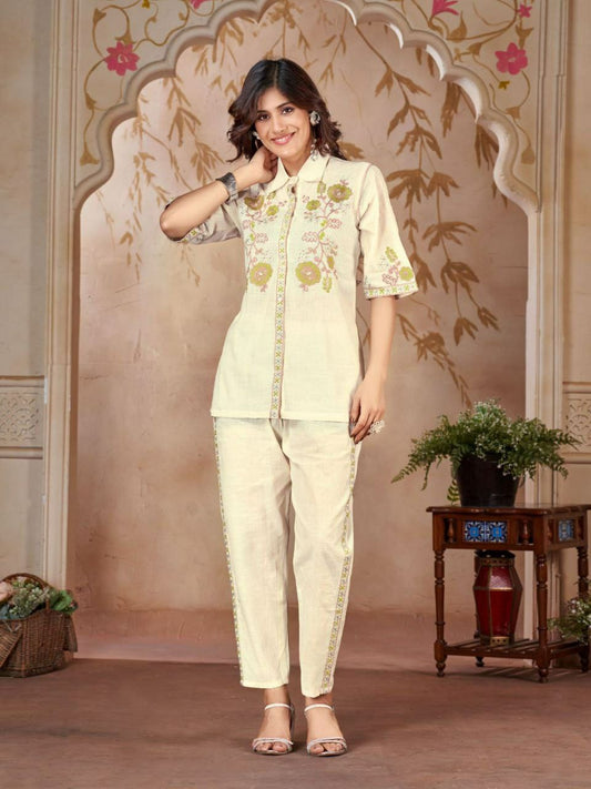 Heavy Handloom Khadi Cotton With Embroidery Work With Sleeves