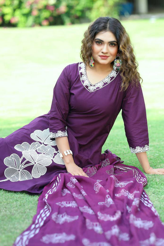 Pure Mul Cotton With Hand Block Print