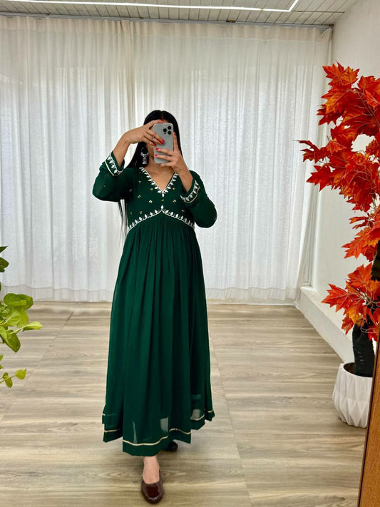 Fox Georgette Heavy Quality Fabric  Gown