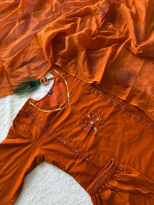 Pure Mul Cotton With Hand Block Print 