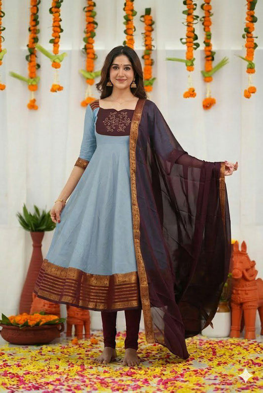 Jacquard Silk Less with Embroidery