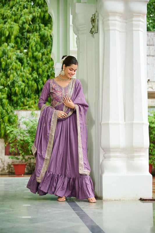 Vichitra Silk with Rich Embroidered Zari & Thread work