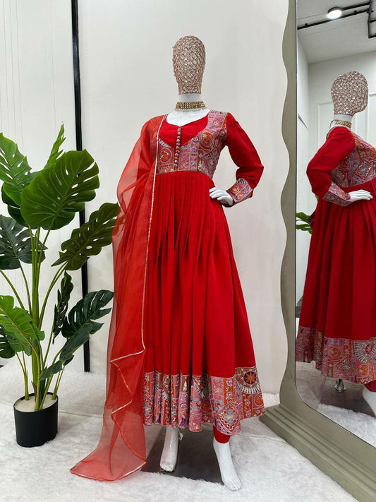 Roman Silk New Stylish Round Kurti Set For Women