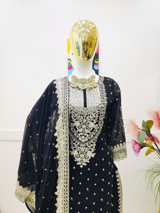 Latest Faux Georgette Micro Silk Kurti Pair For Women For Wedding