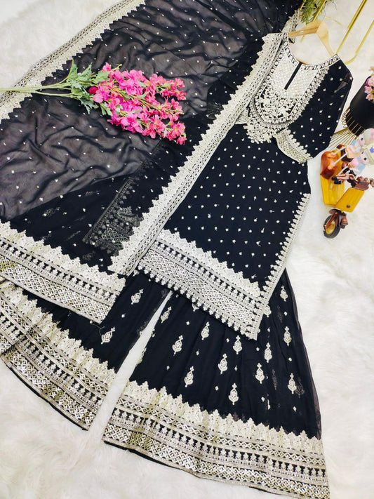 Latest Faux Georgette Micro Silk Kurti Pair For Women For Wedding