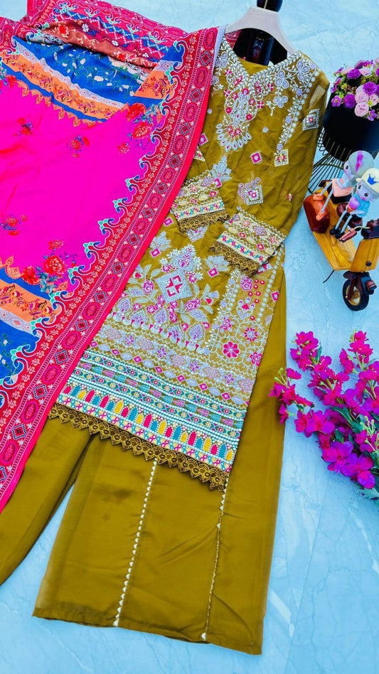 New embroidery Work Sharara Pair For Wedding And Functions