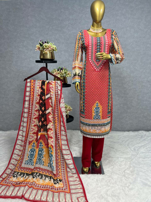 Attractive Kurti Set With Dupatta For Women For Wedding And Party Wear