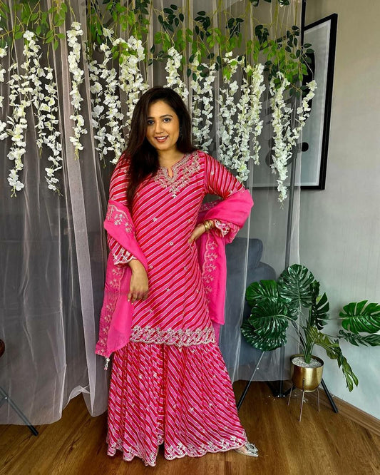Heavy Chinon Kurti Set For Women For Wedding