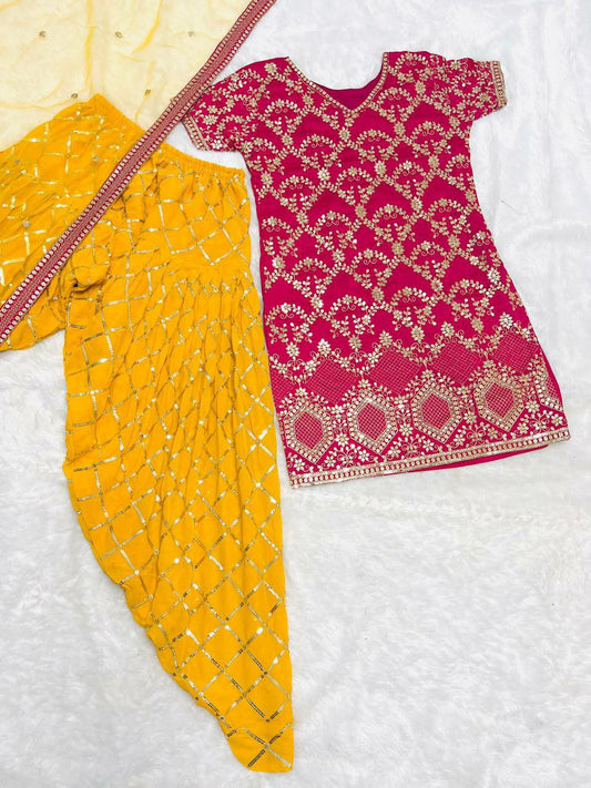 Pure Vichitra Silk With Heavy Embroidery Sequence Work Patiyala&nbsp;