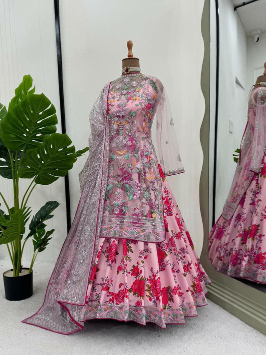 Butterfly Net Work Thread And Sequance For Girl For Wedding