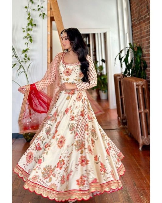 Heavy Faux Georgette With Heavy Embroidery Sequence Work With Diamond Hand Work Full Sleeve Round Kurti