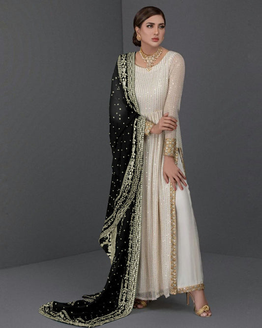 Heavy Embroidery And 5mm Sequins Work (Only Front Side Work) Kurti