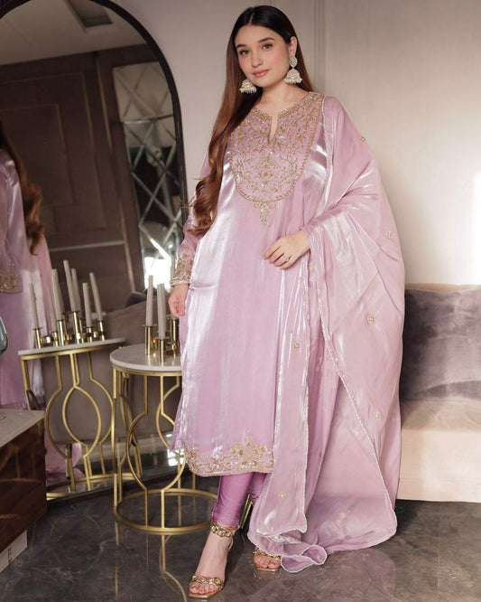 Pink New Designer Kurti Set For Women For Casual Wear