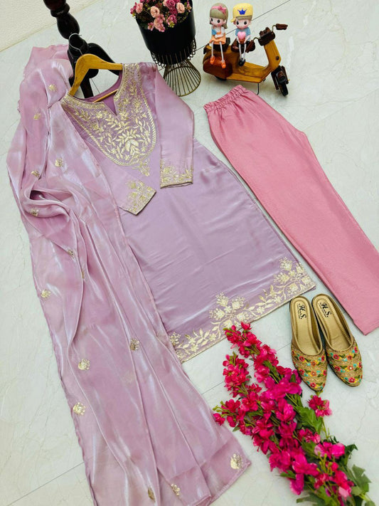 Pink New Designer Kurti Set For Women For Casual Wear